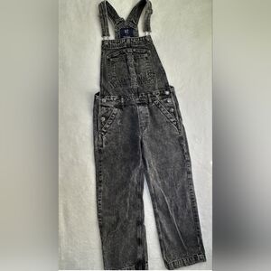 GAP Teen Black Stonewashed Denim Bib Overalls Kids Size 14-16